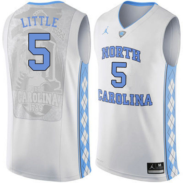 Men #5 Nassir Little North Carolina Tar Heels College Basketball Jerseys Sale-White - Click Image to Close